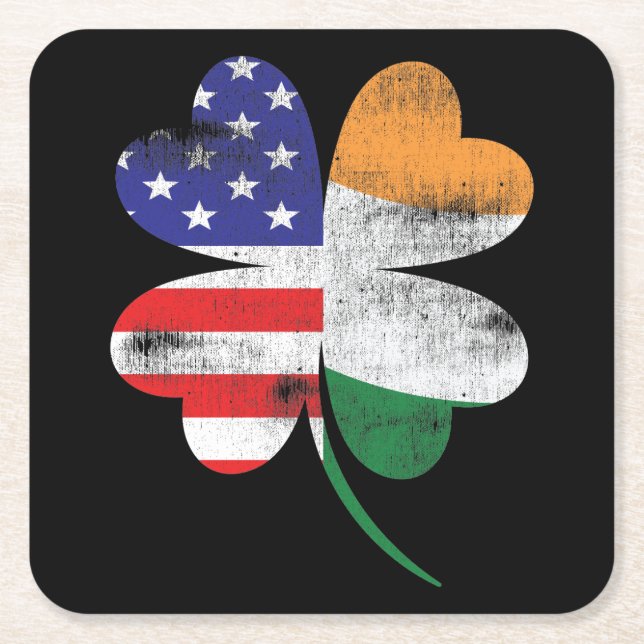 Dessous De Verre Carré Shamrock irlandais (Devant)