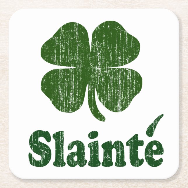 Dessous De Verre Carré Shamrock Slainte (Devant)