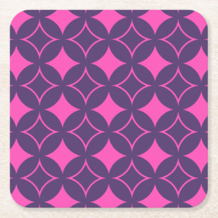 Dessous De Verre Carré shippo rose et violet