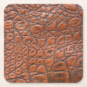 Dessous De Verre Carré simili cuir aspect crocodile