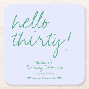 Dessous De Verre Carré Simple 30e anniversaire