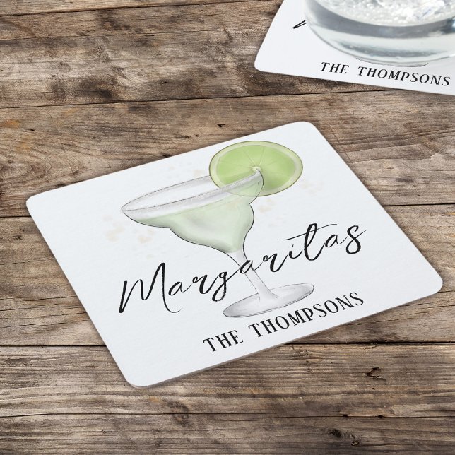 Dessous De Verre Carré Simple Aquarelle Margarita Whimsical Cocktail (Créateur téléchargé)