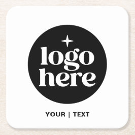 Dessous De Verre Carré Simple Branded Custom Text & Logo