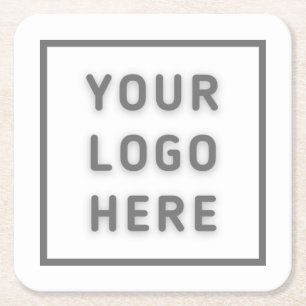 Dessous De Verre Carré Simple Logo Modèle Business Promo Swag Blanc