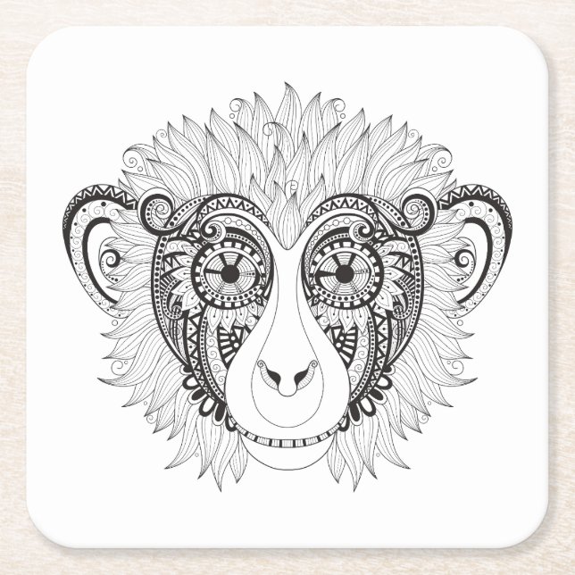 Dessous De Verre Carré Singe inspiré (Devant)