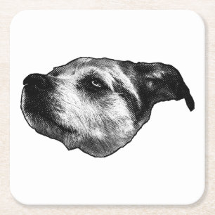 Dessous De Verre Carré Sip de point après-lueur — Terrier