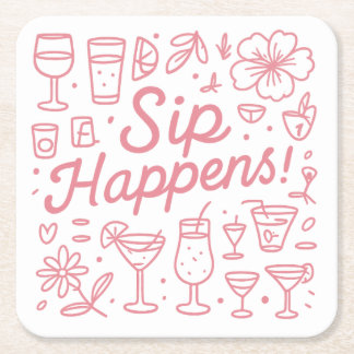 Dessous De Verre Carré Sip Happens