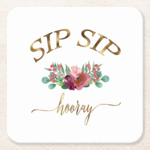 Dessous De Verre Carré sip hooray-blumen !