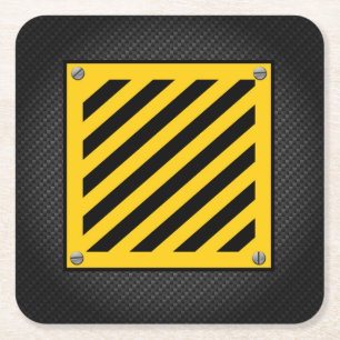 Dessous De Verre Carré Site de construction mignon Couverture jaune