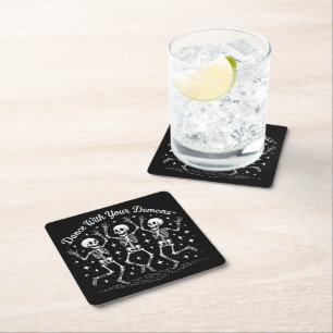 Dessous De Verre Carré Skeletons d'Halloween