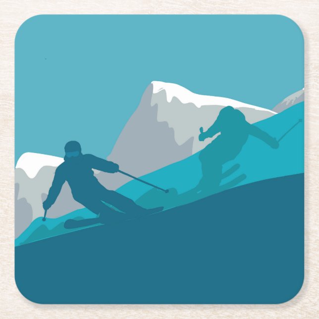 Dessous De Verre Carré Ski alpin (Devant)