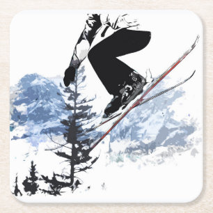 Dessous De Verre Carré Ski dans les Rocheuses - Banff Canada