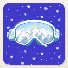 Dessous De Verre Carré Ski Goggers Snowflake Dance
