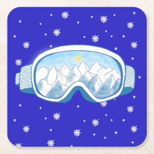 Dessous De Verre Carré Ski Goggers Snowflake Dance