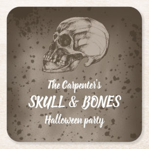 Dessous De Verre Carré Skull & Bones Halloween