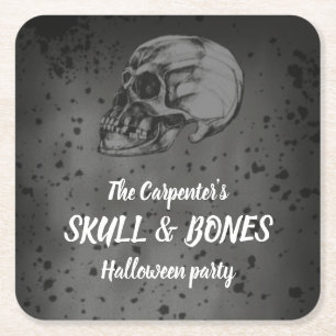Dessous De Verre Carré Skull & Bones Halloween