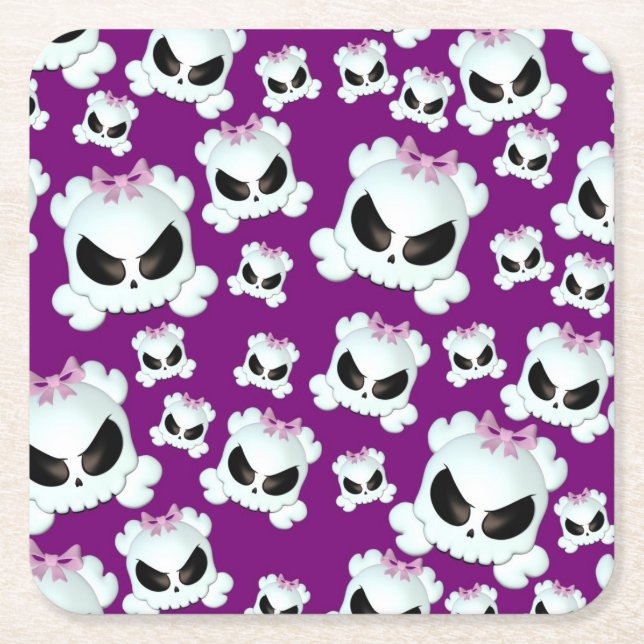 Dessous De Verre Carré Skullz Girly (Devant)