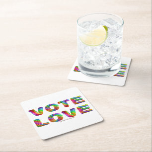 Dessous De Verre Carré SlipperyJoe vote amour égalité fourrure de couleur