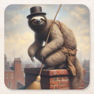 Dessous De Verre Carré Sloth Chimney Sweep