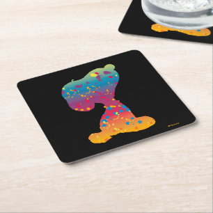 Dessous De Verre Carré Snoopy Rainbow Graffiti Silhouette