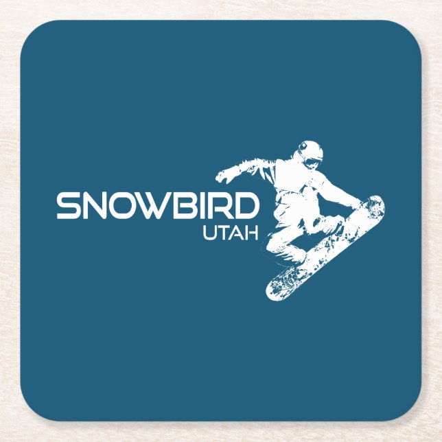 Dessous De Verre Carré Snowbird Utah Snowboardeur (Devant)