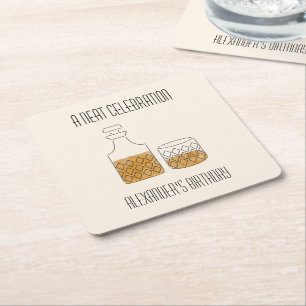 Dessous De Verre Carré Soat Celebration Whiskey fête d'anniversaire