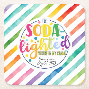 Dessous De Verre Carré soda - autocollant carré d'appréciation léger