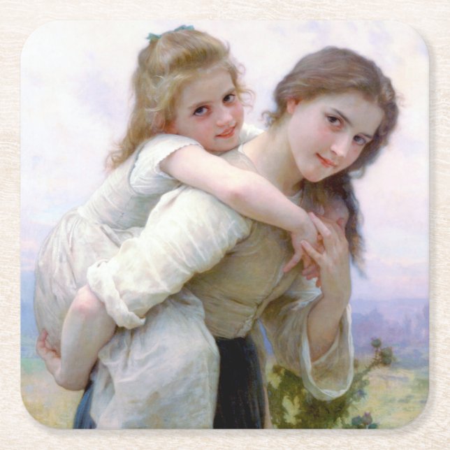 Dessous De Verre Carré Soeurs, Bouguereau (Devant)