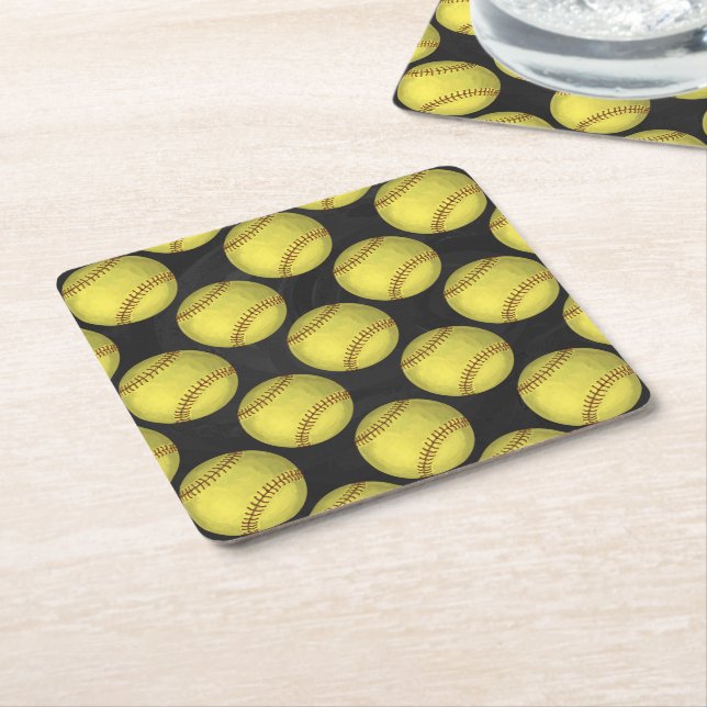 Dessous De Verre Carré Softball motif (Incliné)