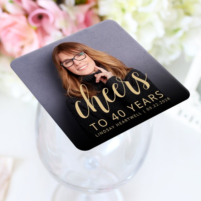 Dessous De Verre Carré Soirée de 40e anniversaire (Créateur téléchargé)