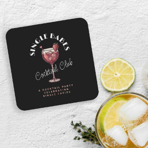 Dessous De Verre Carré Soirée Filles Célibataires Cocktail Rose