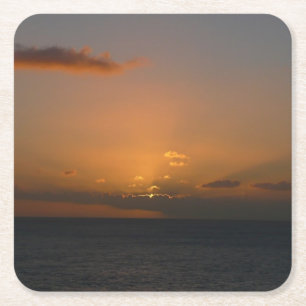 Dessous De Verre Carré Soleil derrière les nuages II