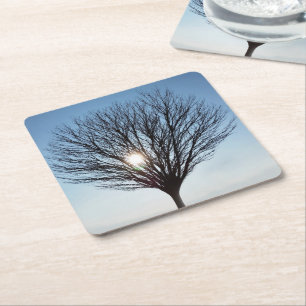 Dessous De Verre Carré soleil d'hiver