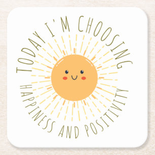 Dessous De Verre Carré Soleil souriant mignon 
