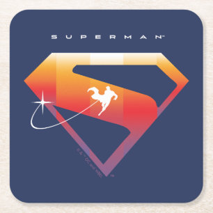 Dessous De Verre Carré Soleil Tourner Superman Shield