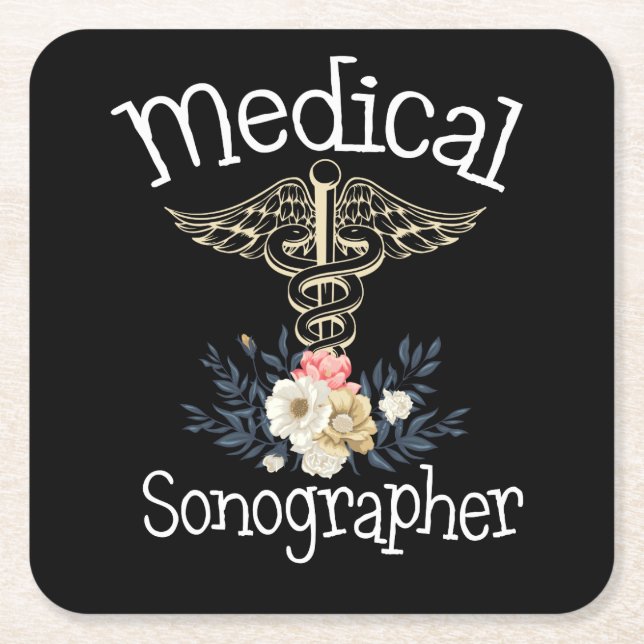 Dessous De Verre Carré Sonographe Médicale mignon Sonographie Cadeau (Devant)
