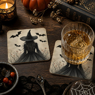 Dessous De Verre Carré Sorcière d'Halloween Envoûtante