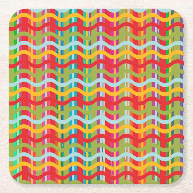 Dessous De Verre Carré Sourires dimensionnels (Options de forme) - (Devant)