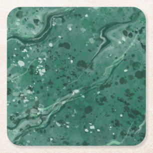 Dessous De Verre Carré Sous-verres à boire en marbre vert classique