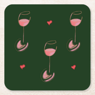 Dessous De Verre Carré Sous-verres en papier pour amateur de vin