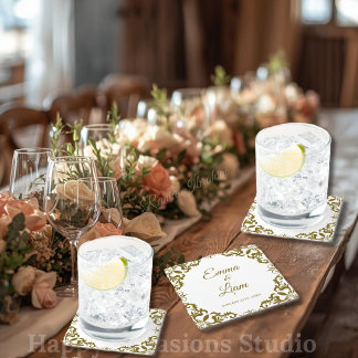 Dessous De Verre Carré Sous-verres en papier pour mariage mexicain rustiq