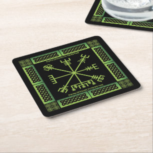 Dessous De Verre Carré Sous-verres en papier Vegvisir celtique
