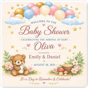 Dessous De Verre Carré Sous-verres personnalisés pour Baby Shower