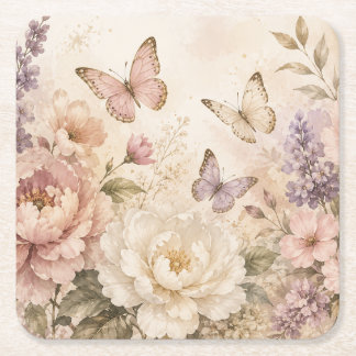 Dessous De Verre Carré Sous-verres pour boissons de jardin botanique colo