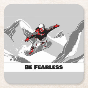 Dessous De Verre Carré Soyez sans crainte - Snowboardeur