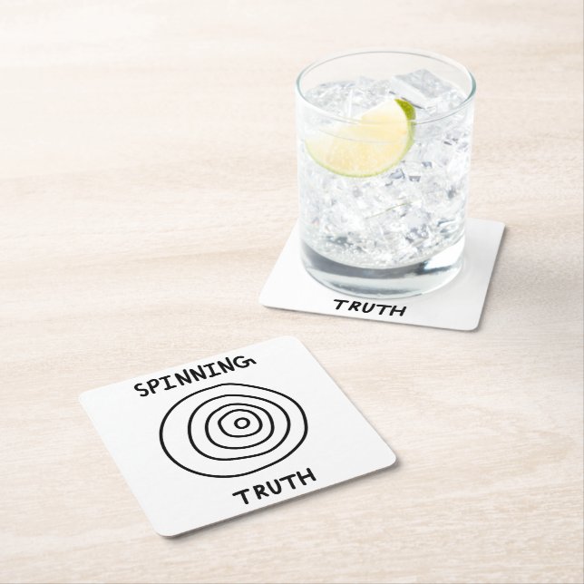 Dessous De Verre Carré Spinning Truth (En situation)