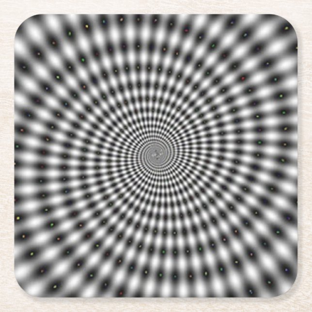 Dessous De Verre Carré Spirale d'illusion optique hypnotisante (Devant)