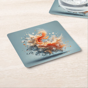 Dessous De Verre Carré Splash tropical