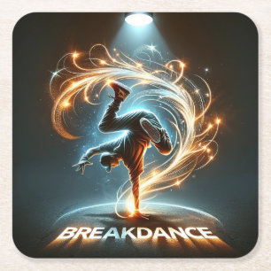 Dessous De Verre Carré "Spotlight Groove" - ​ ​ dansant sous les projecte