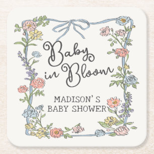 Dessous De Verre Carré Spring Garden Party Pastel Floral Baby shower